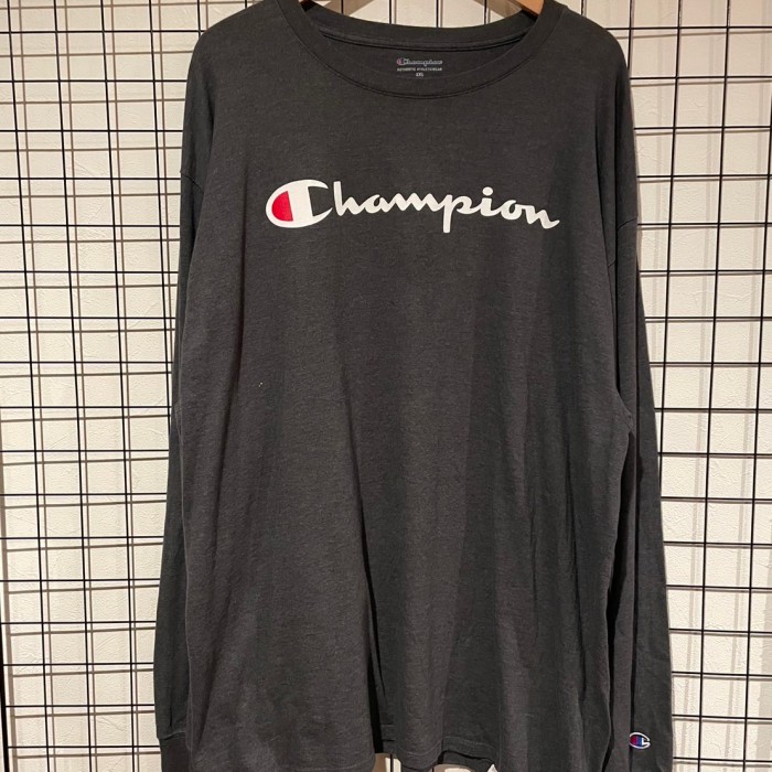 Champion チャンピオン　ロゴ　プリント　長袖　Tシャツ　ビッグサイズ　ダークグレー　C175 | Vintage.City 빈티지숍, 빈티지 코디 정보