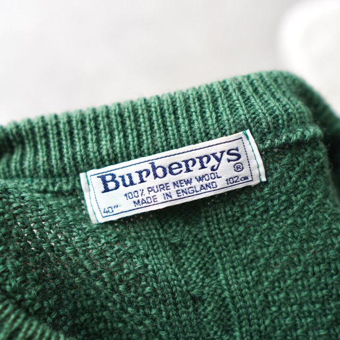 BURBERRY  バーバリー  ニット　セーター　80's〜90's  ロゴ刺繍  立体編み　イギリス製　Lサイズ | Vintage.City 古着屋、古着コーデ情報を発信
