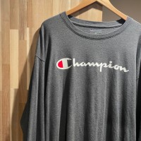 Champion チャンピオン　ロゴ　プリント　長袖　Tシャツ　ビッグサイズ　ダークグレー　C175 | Vintage.City 古着屋、古着コーデ情報を発信