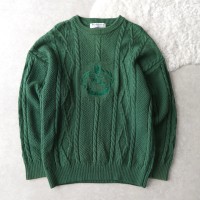 BURBERRY  バーバリー  ニット　セーター　80's〜90's  ロゴ刺繍  立体編み　イギリス製　Lサイズ | Vintage.City 빈티지숍, 빈티지 코디 정보
