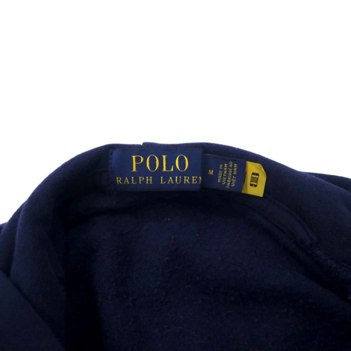 POLO RALPH LAUREN ロゴ刺繍  プルオーバーパーカー M ネイビー コットン | Vintage.City 古着屋、古着コーデ情報を発信