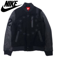 NIKE デストロイヤージャケット 袖レザー スタジャン M ブラック ...