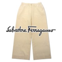 Salvatore Ferragamo ワイドスラックスパンツ 46 ホワイト ウール オールド イタリア製 | Vintage.City 古着屋、古着コーデ情報を発信
