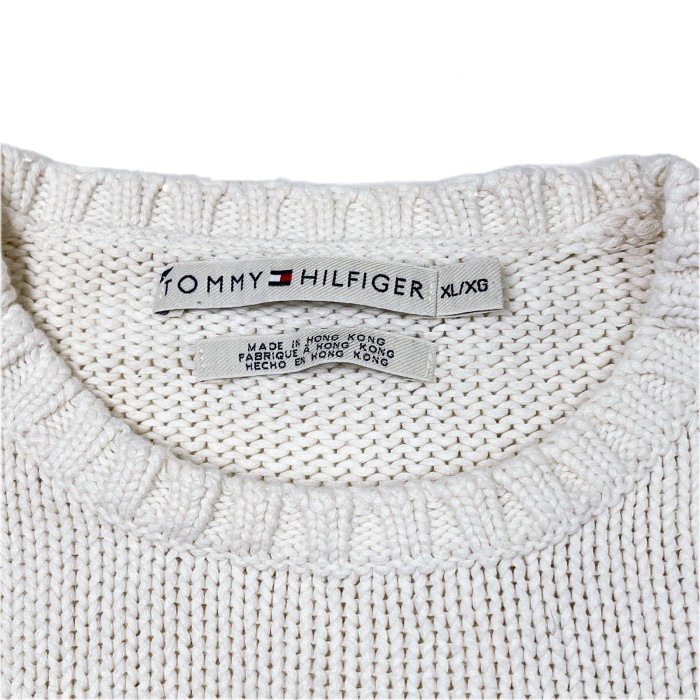 XLsize TOMMY HILFIGER FLAG cotton knit 24010613 トミーヒルフィガー コットンニット 長袖 | Vintage.City 古着屋、古着コーデ情報を発信