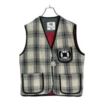 80-90s Blue Arctic design wool check vest | Vintage.City 빈티지숍, 빈티지 코디 정보