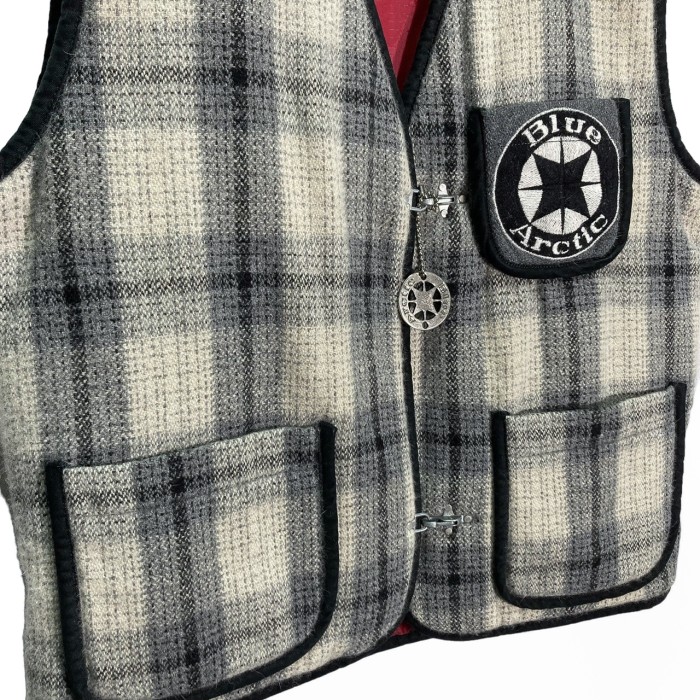 80-90s Blue Arctic design wool check vest | Vintage.City 古着屋、古着コーデ情報を発信