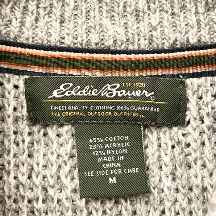 Eddie Bauer ヘンリーネックセーター グレー Mサイズ | Vintage.City 빈티지숍, 빈티지 코디 정보