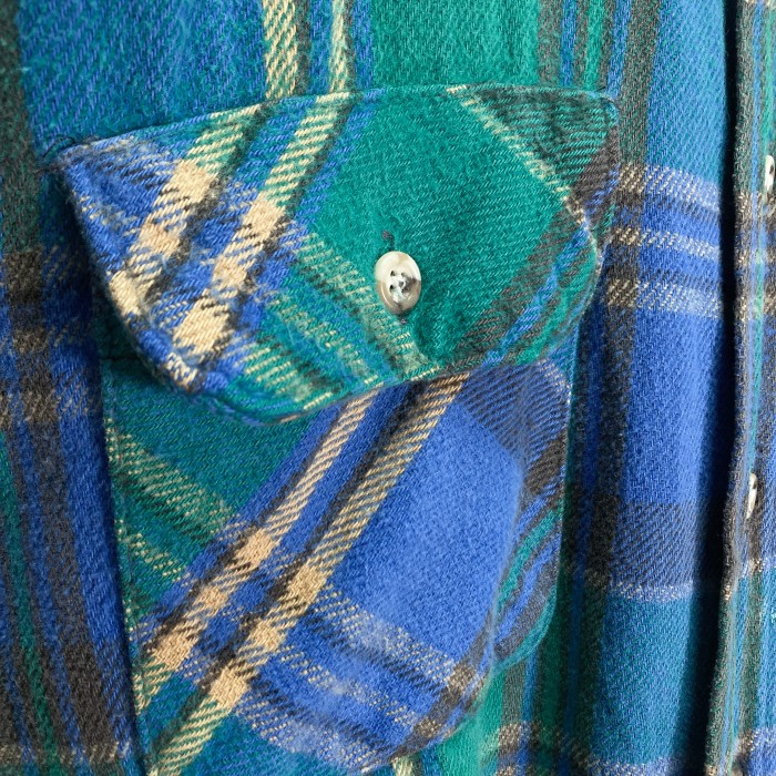 90s FIVE BROTHER L/S cotton check nel shirt | Vintage.City 古着屋、古着コーデ情報を発信