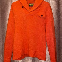 RALPH LAUREN RUGBY ショールカラーウールセーター オレンジ Sサイズ | Vintage.City 古着屋、古着コーデ情報を発信