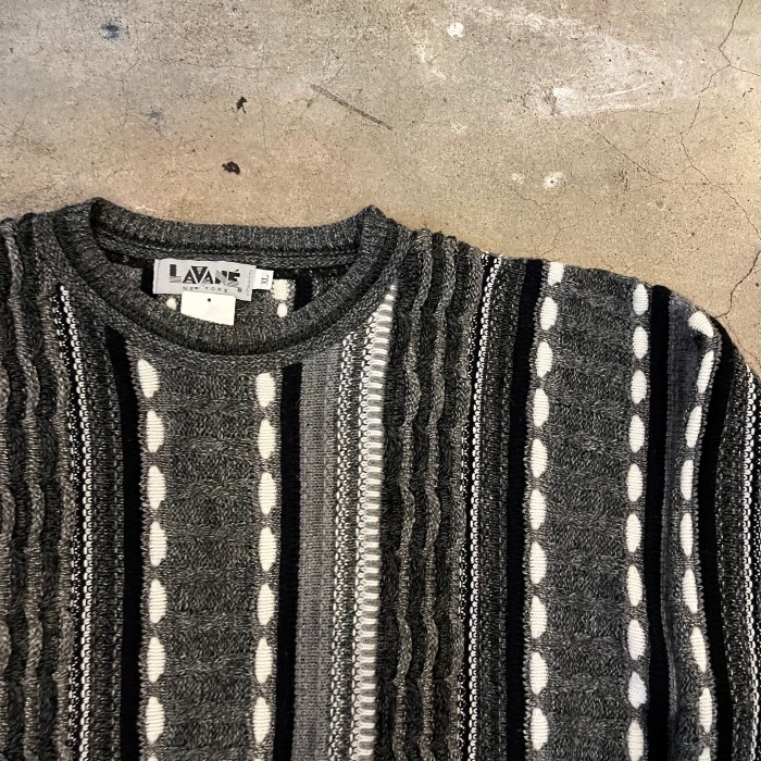 LAVANE acrylic 3D design knit | Vintage.City 古着屋、古着コーデ情報を発信