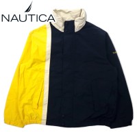 NAUTICA 00年代 セーリングジャケット XXL ネイビー イエロー コットン ナイロン フード収納式 ビッグサイズ | Vintage.City 古着屋、古着コーデ情報を発信