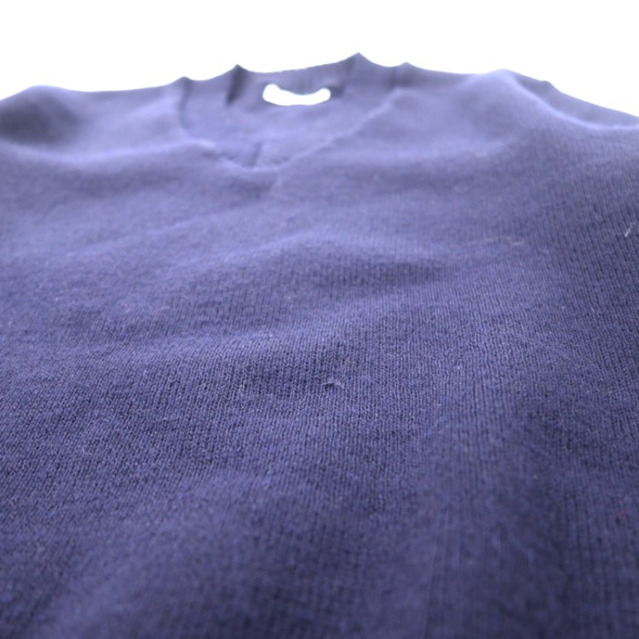 TRICOMER フランス製 70年代 Vネック ハイゲージ ニット セーター 2 ネイビー ウール マリン | Vintage.City 古着屋、古着コーデ情報を発信