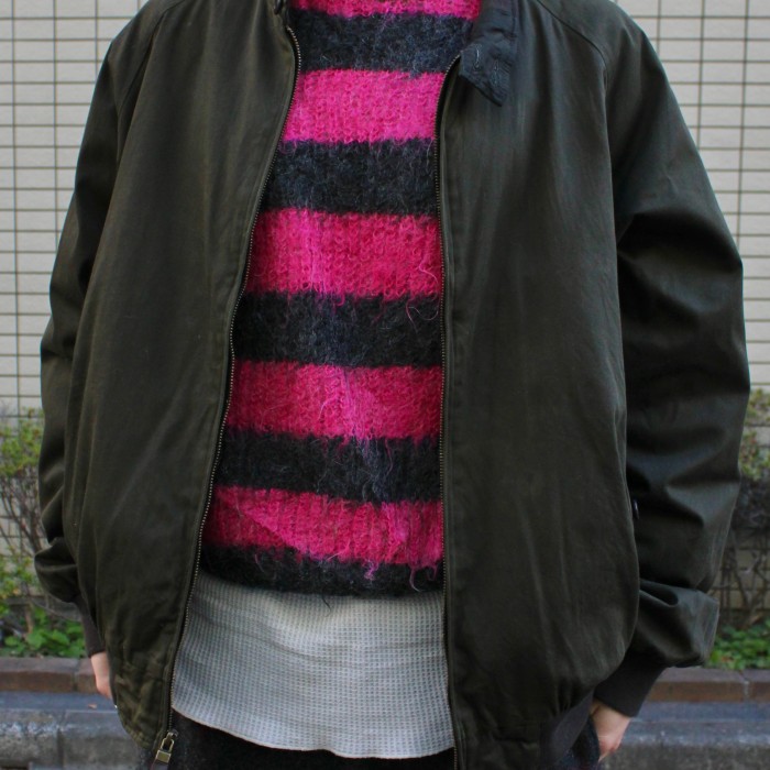 ENGLAND MADE Mohair MIX Stripes Sweater モヘアミックスボーダーセーター　M ピンク／グレー | Vintage.City 빈티지숍, 빈티지 코디 정보