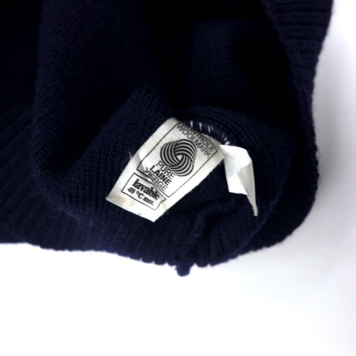 TRICOMER フランス製 70年代 Vネック ハイゲージ ニット セーター 2 ネイビー ウール マリン | Vintage.City 古着屋、古着コーデ情報を発信