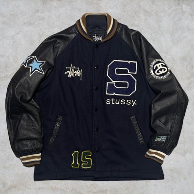 90’s old stussy 15th Anniversary Varsity Jacket | Vintage.City 古着屋、古着コーデ情報を発信
