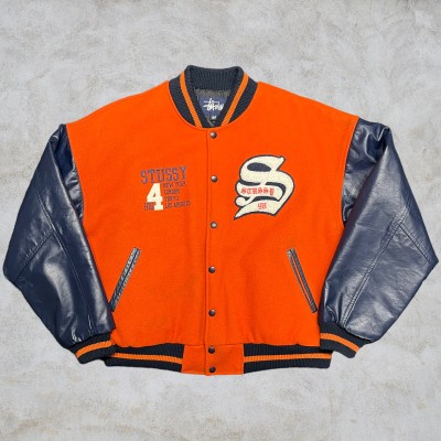 90’s old stussy “BIG 4” Varsity Jacket | Vintage.City 빈티지숍, 빈티지 코디 정보