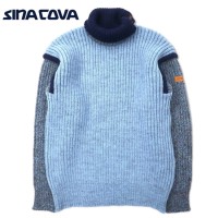 SINA COVA イタリア製 ハイネック ケーブル ニット セーター 44 ブルー ウール | Vintage.City 古着屋、古着コーデ情報を発信