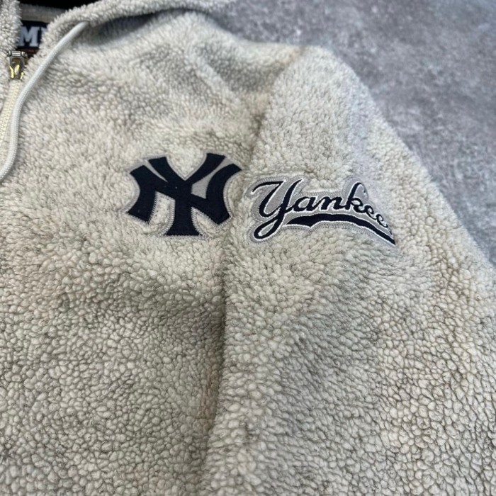 MLB NEW YORK YANKEES FLEECE JACKET ニューヨーク・ヤンキース　フリースジャケット　フーディ | Vintage.City 古着屋、古着コーデ情報を発信