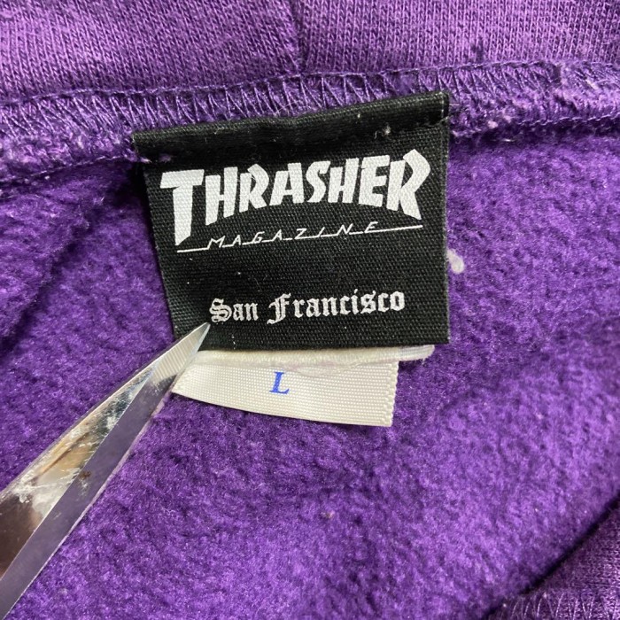 THRASHER big logo hoodie size L 配送A 　スラッシャー　ビッグロゴパーカー ファイヤーパターン | Vintage.City 古着屋、古着コーデ情報を発信