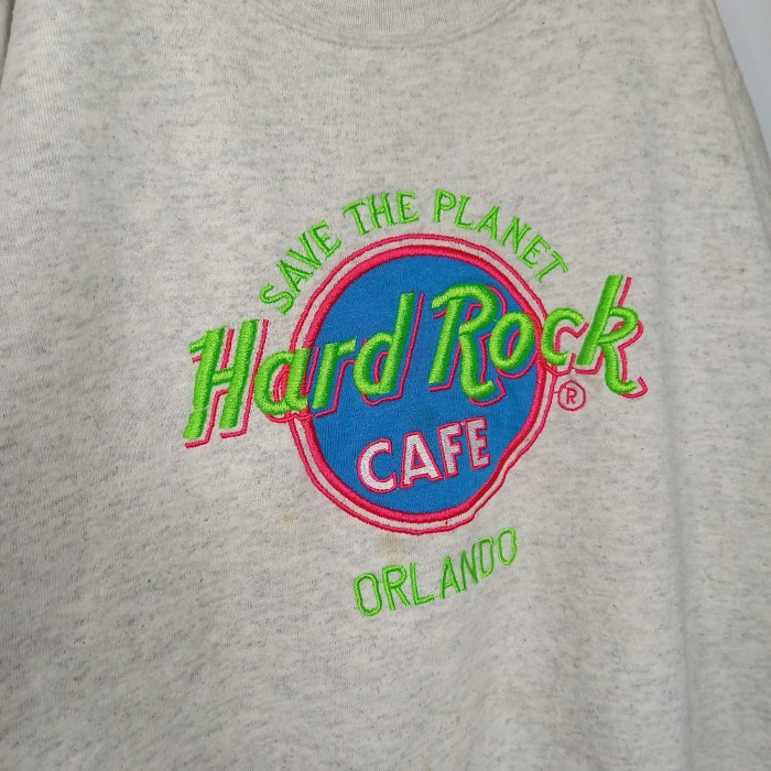 90s　ハードロックカフェ　HARD ROCK CAFE　クルーネック　スウェット　刺繍ロゴ　グレー　XL | Vintage.City 빈티지숍, 빈티지 코디 정보