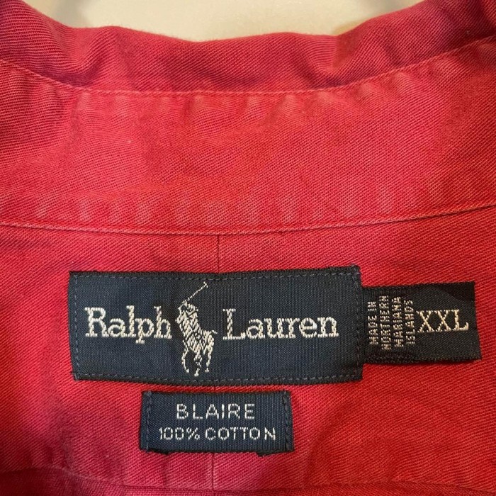Ralph Lauren BLAIRE B.D. shirt size XXL 配送C　ラルフローレン　刺繍ロゴ　 オーバーサイズ　ボタンダウン | Vintage.City 빈티지숍, 빈티지 코디 정보
