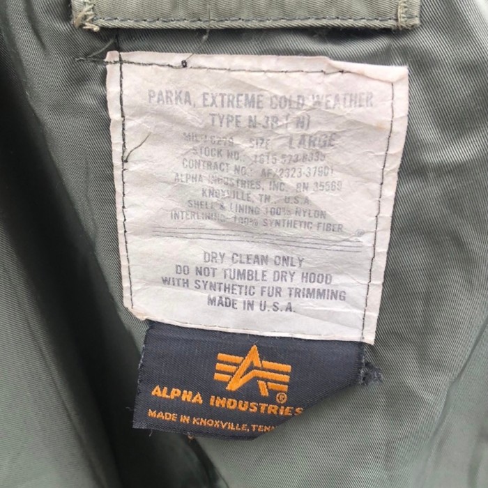 USA製 ALPHA アルファ N-3B フライト ジャケット メンズ LARGE カーキ ミリタリー ジャケット 中綿 米軍 USAF MiL-j-6279 Lサイズ N-2B | Vintage.City 古着屋、古着コーデ情報を発信