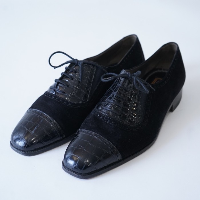 glossy python embossed leather dress shoes ドレスシューズ レザーシューズ パイソン 切り替え 光沢 | Vintage.City Vintage Shops, Vintage Fashion Trends