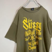 STUSSY old skull tribe T-shirt size XL 配送C オールドスカル　カーキ　オーバーサイズ 00's | Vintage.City 古着屋、古着コーデ情報を発信
