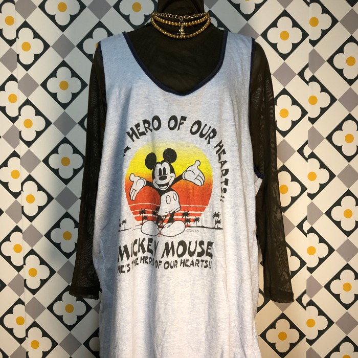 ディズニーミッキーリンガーノースリーブTシャツ | Vintage.City 빈티지숍, 빈티지 코디 정보