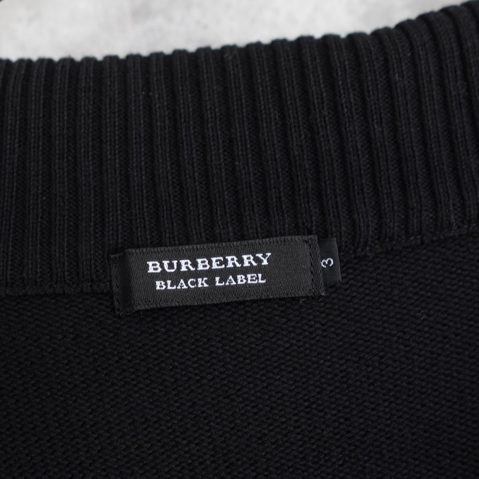 BURBERRY BLACK LABEL  バーバリーブラックレーベル　ニット　セーター　ノバチェック柄　リブネック　フルジップ　日本製　Sサイズ | Vintage.City 古着屋、古着コーデ情報を発信