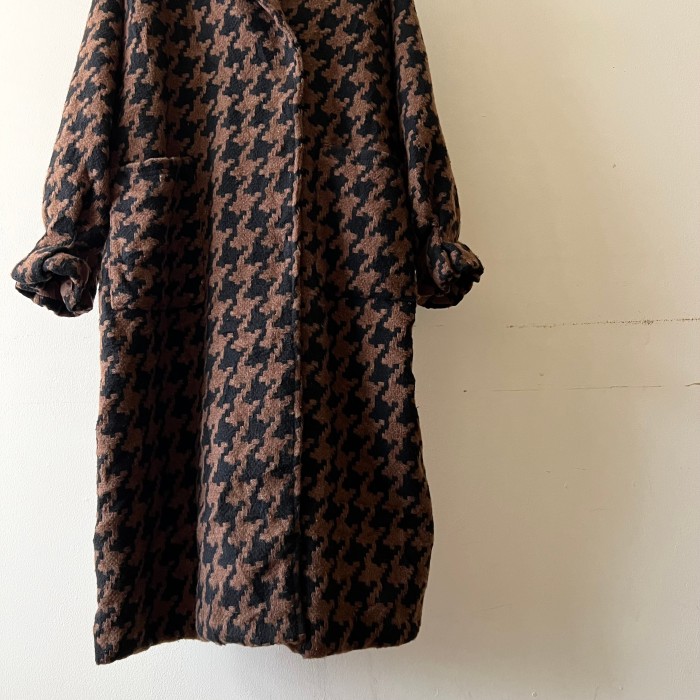 US Vintage Houndstooth Pattern ウール Longコート | Vintage.City 古着屋、古着コーデ情報を発信