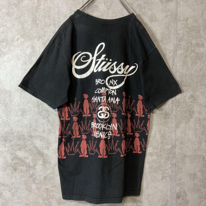 STUSSY multi shadowman T-shirt size M 配送A ステューシー　シャドウマンロゴ　メキシコ製　ワールドツアー | Vintage.City 빈티지숍, 빈티지 코디 정보