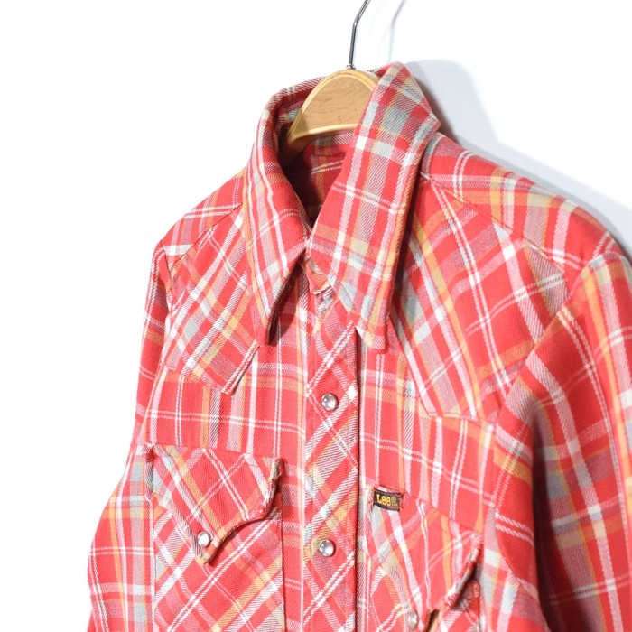 70s リー USA製 ヴィンテージフランネルシャツ 赤チェック ウエスタンシャツ Lee サイズS相当 古着 @CA1300 | Vintage.City 빈티지숍, 빈티지 코디 정보