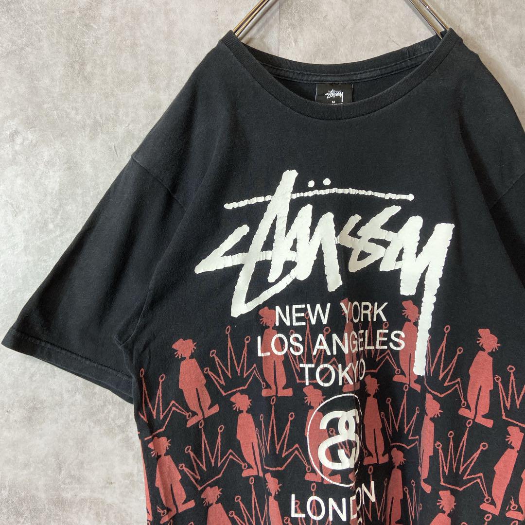 STUSSY multi shadowman T-shirt size M 配送A ステューシー シャドウ 