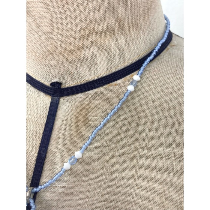 necklace / ビーズネックレス 十字架 白 水色 #130 | Vintage.City 빈티지숍, 빈티지 코디 정보