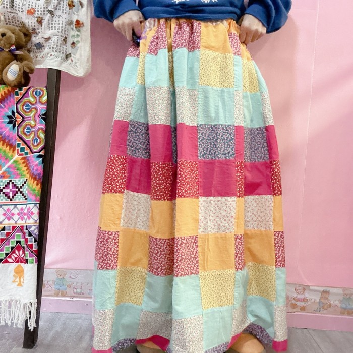 patchwork flower vintage skirt / vol.3 | Vintage.City 古着屋、古着コーデ情報を発信