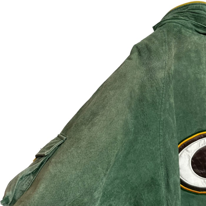 “GREEN BAY PACKERS” Padded Suede Leather Half Coat | Vintage.City 古着屋、古着コーデ情報を発信