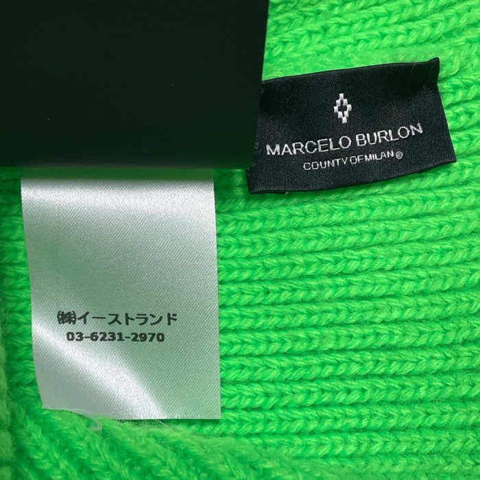 MADE IN ITALY製 MARCELO BURLON アクリルニット帽 蛍光グリーン Fサイズ | Vintage.City 古着屋、古着コーデ情報を発信
