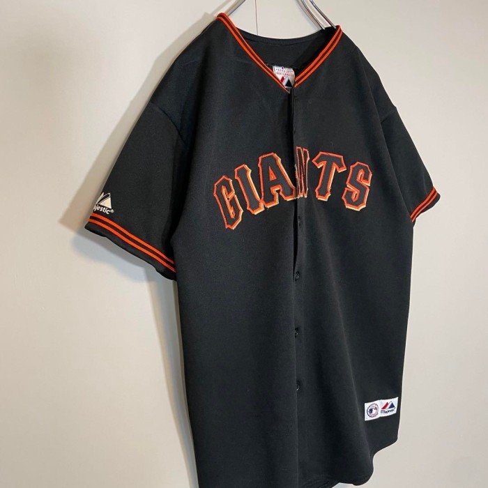 Majestic usa製 MLB GIANTS baseball shirt size XL 配送C　ベースボールシャツ　ビッグ刺繍ロゴ　ジャイアンツ　メジャーリーグ　90's | Vintage.City 古着屋、古着コーデ情報を発信
