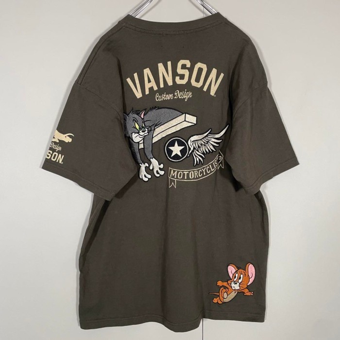 VANSON ✖️ TOM & JERRY  embroidery t-shirt size XL 配送C 背面ビッグ刺繍ロゴ　コラボ　くすみカラー　トムとジェリー | Vintage.City Vintage Shops, Vintage Fashion Trends