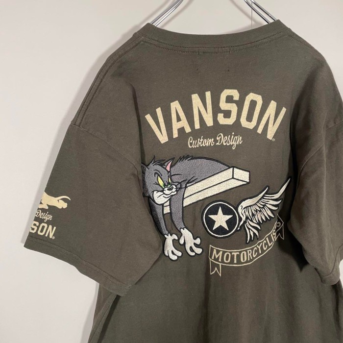 VANSON ✖️ TOM & JERRY  embroidery t-shirt size XL 配送C 背面ビッグ刺繍ロゴ　コラボ　くすみカラー　トムとジェリー | Vintage.City Vintage Shops, Vintage Fashion Trends