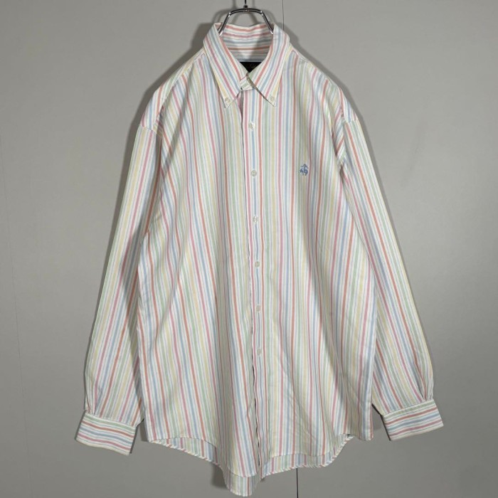 BrooksBrothers B.D. stripe shirt size M 配送C 　ブルックスブラザーズ　刺繍ロゴ　マルチカラー | Vintage.City 古着屋、古着コーデ情報を発信