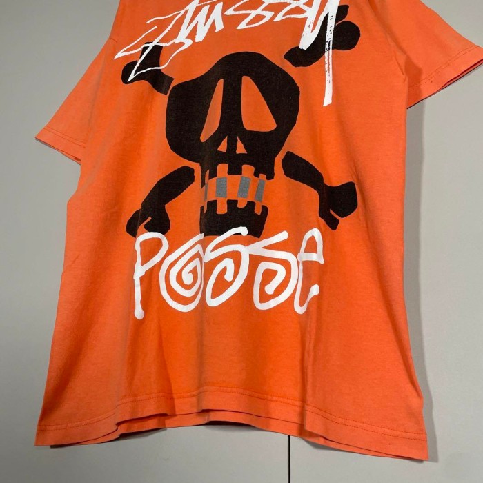 STUSSY 00's big skull logo T-shirt size M 配送B,C ビッグロゴ　スカルプリント　オレンジ | Vintage.City 古着屋、古着コーデ情報を発信