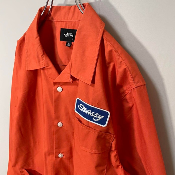 STUSSY patch work shirt size M 配送C　ステューシー　ワークシャツ　ワッペン | Vintage.City 古着屋、古着コーデ情報を発信