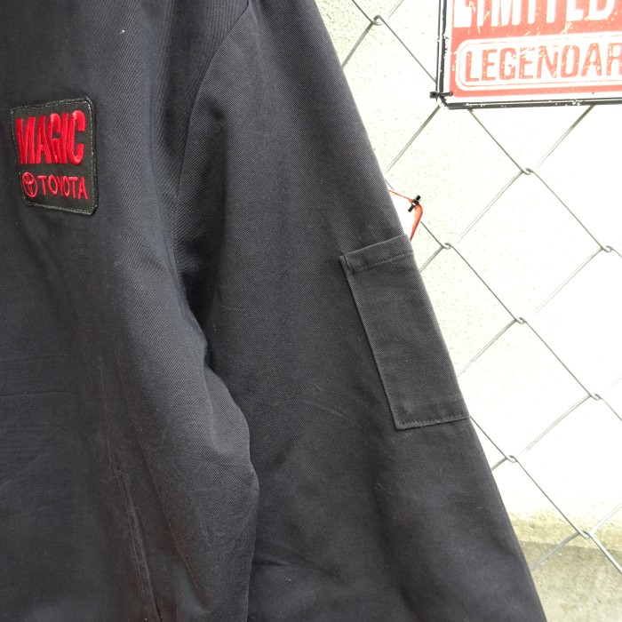 レッドキャップ ワークブルゾン M ブラック TOYOTA 企業ロゴ ノーカラー 9673 | Vintage.City 古着屋、古着コーデ情報を発信
