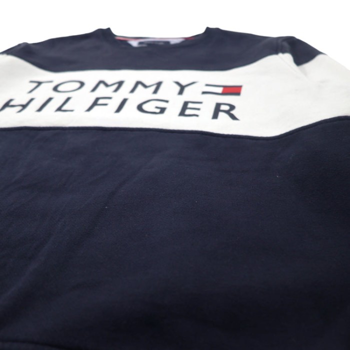 TOMMY HILFIGER ロゴプリント スウェット XL ネイビー コットン 裏起毛 ビッグサイズ | Vintage.City 古着屋、古着コーデ情報を発信