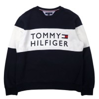 TOMMY HILFIGER ロゴプリント スウェット XL ネイビー コットン 裏起毛 ビッグサイズ | Vintage.City 빈티지숍, 빈티지 코디 정보