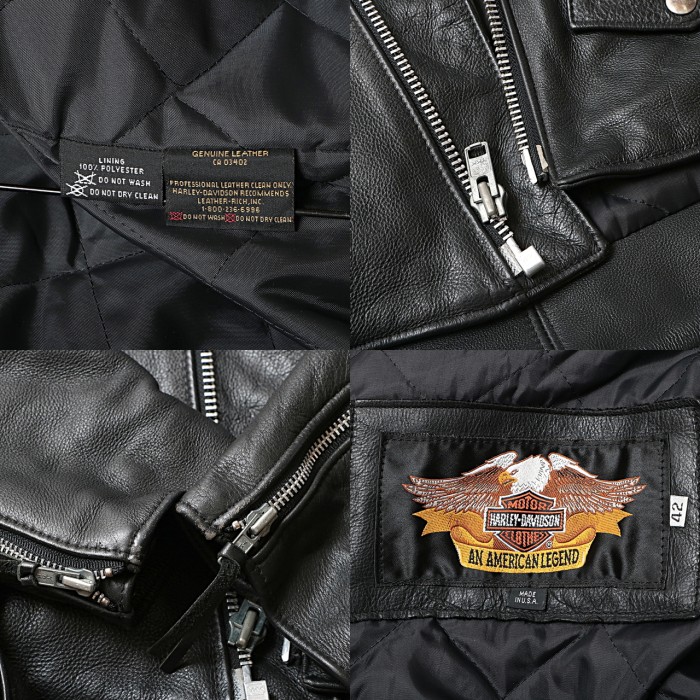 90s Harley-Davidson ハーレーダビッドソン レザー ダブル ライダースジャケット 古着 used | Vintage.City 古着屋、古着コーデ情報を発信
