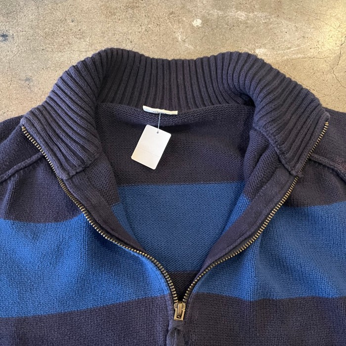 STEVE&BARRY'S border design half zip knit | Vintage.City 古着屋、古着コーデ情報を発信