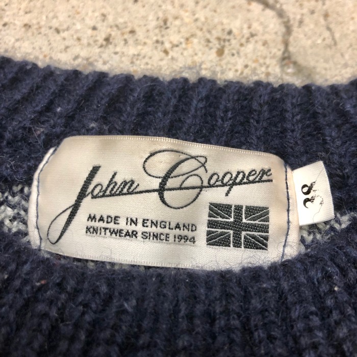 John Cooper/Birds Eye Knit Sweater England製/38(WOMEN`S)/バーズアイ/ニット/セーター/ネイビー/ジョンクーパー/古着/ヴィンテージ | Vintage.City 古着屋、古着コーデ情報を発信